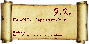 Fabók Kapisztrán névjegykártya